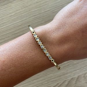 One 14k gold bracelet with tiny diamonds
